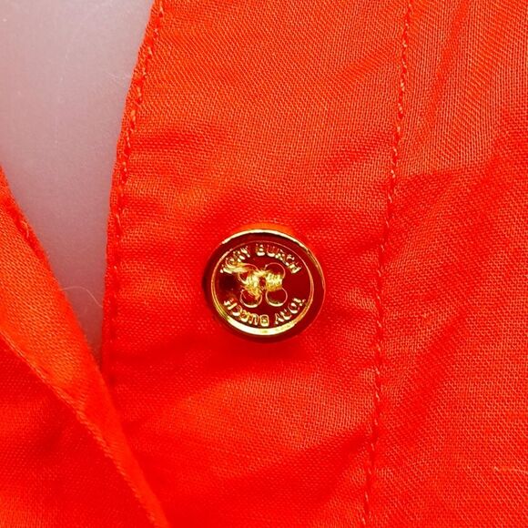 Tory Burch Designer Equestrian Rodeo Shirt. Woman's 8. Orange. 100% Cotton...... - Picture 5 of 12